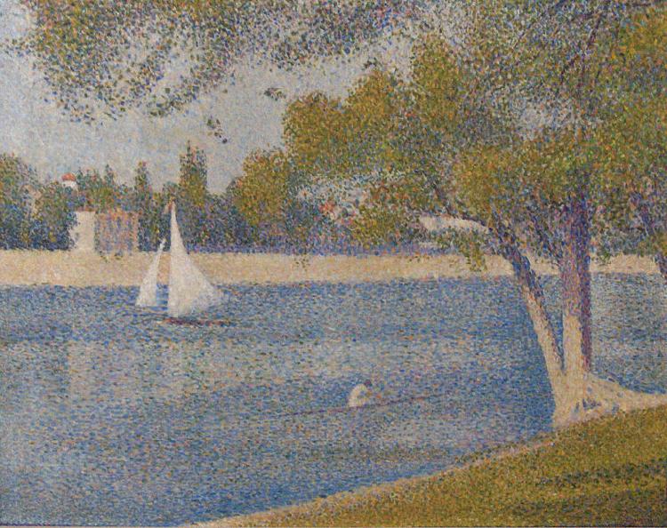 The river Seine at La Grande-Jatte, Georges Seurat